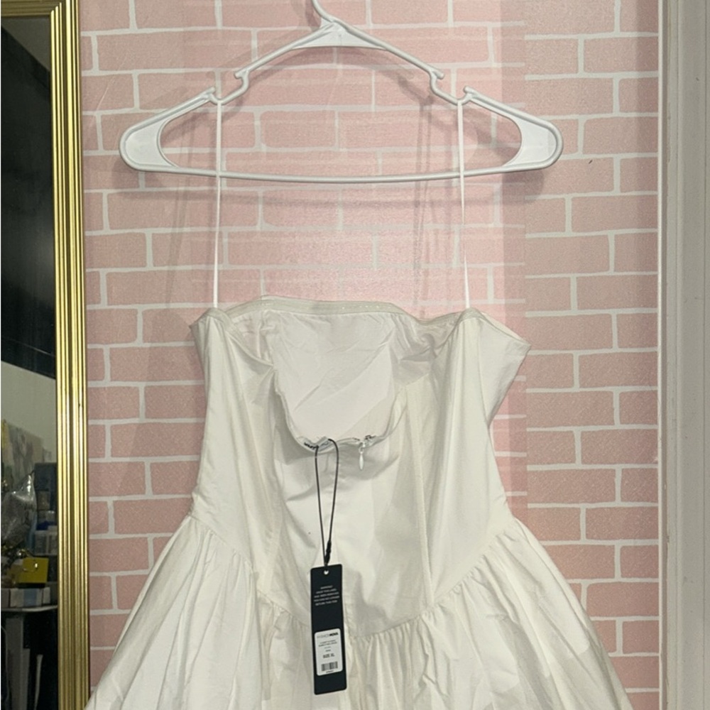 Fashion Nova White Strapless Mini Dress